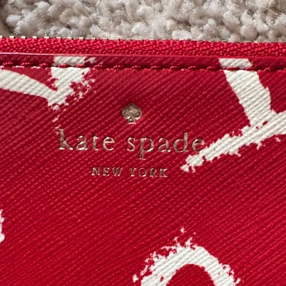 Kate Spade Red and White Heart Pouch - Picture 2 of 7